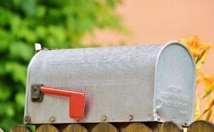 Closed silver mailbox